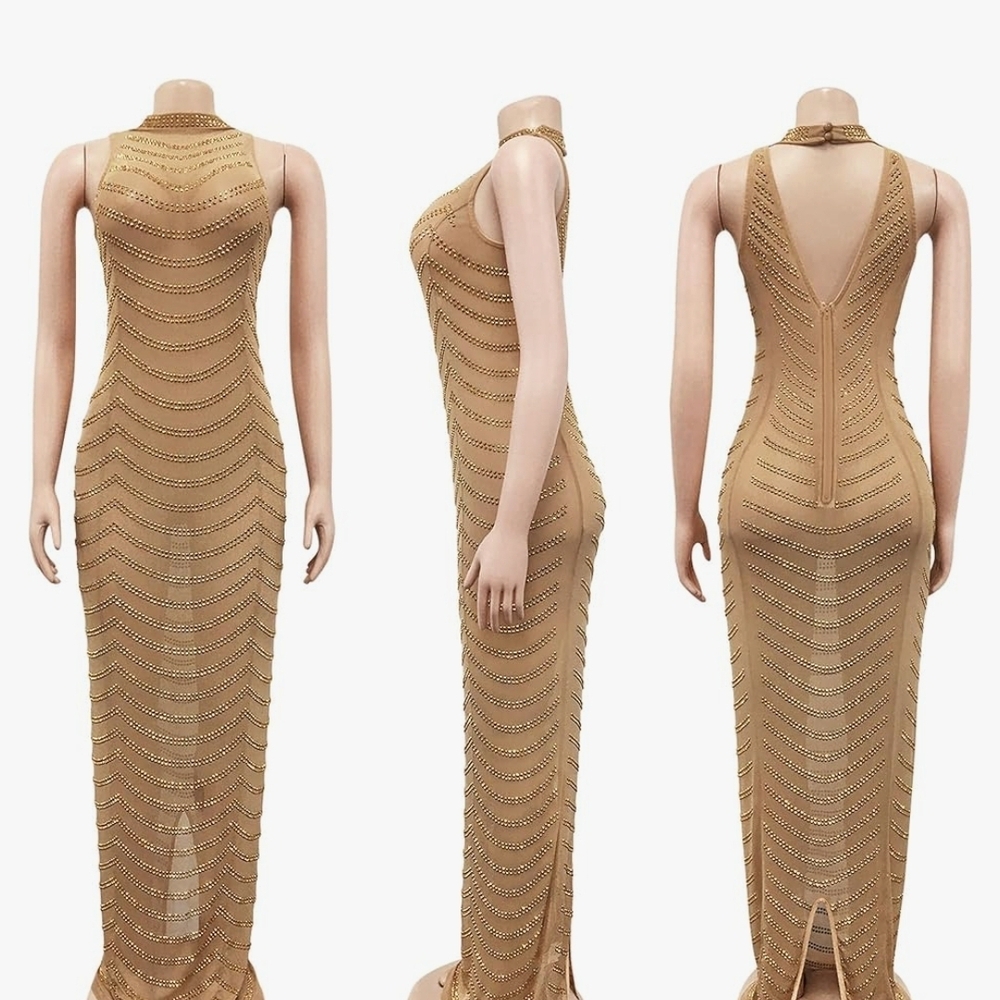 Elegant Gold Evening Dress